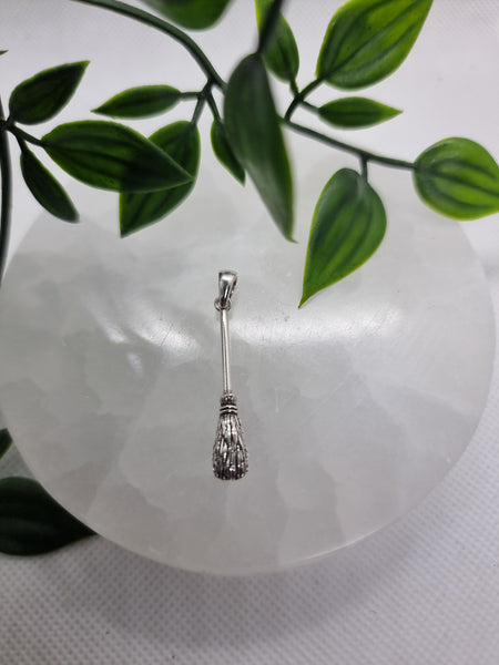 Witches Broomstick Pendant (Sterling Silver)