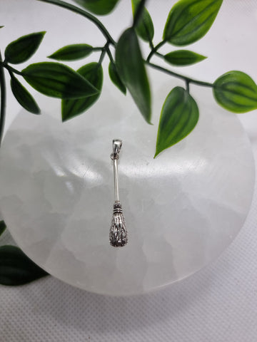 Witches Broomstick Pendant (Sterling Silver)