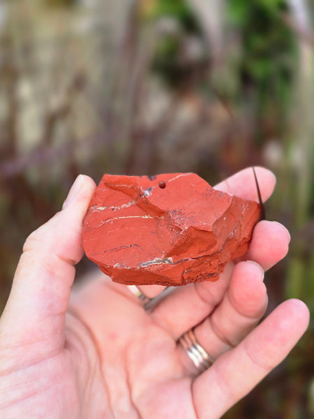 Raw red jasper incense holder
