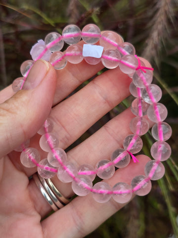 Rose quartz bead bracelet