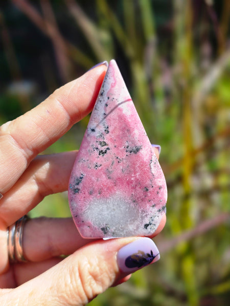 Rhodonite with pyrite tear drop