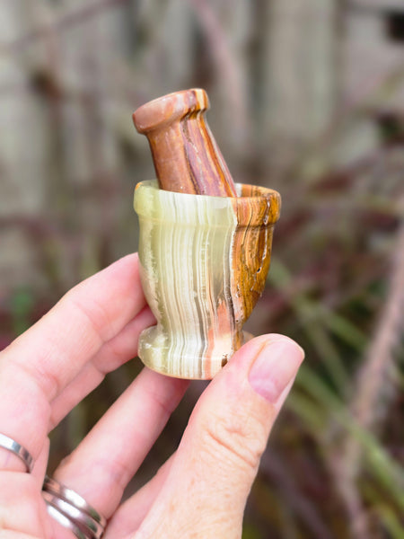 Onyx pestle and mortar