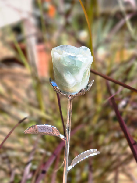 Green fluorite rose