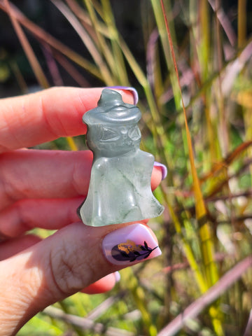 Tree agate pumpkin witch
