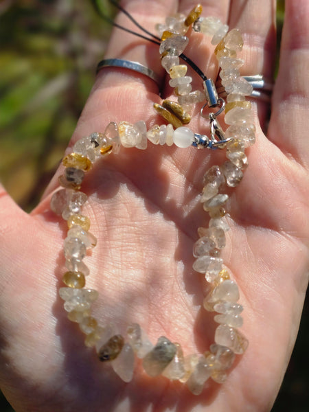 Rutilated quartz - phone charm