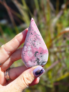 Rhodonite with pyrite tear drop
