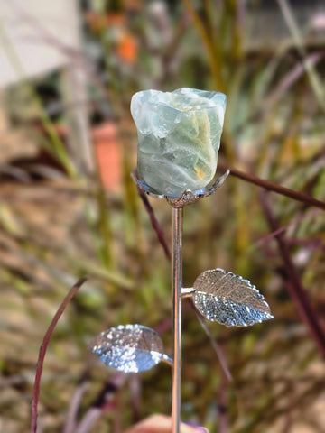 Green fluorite rose
